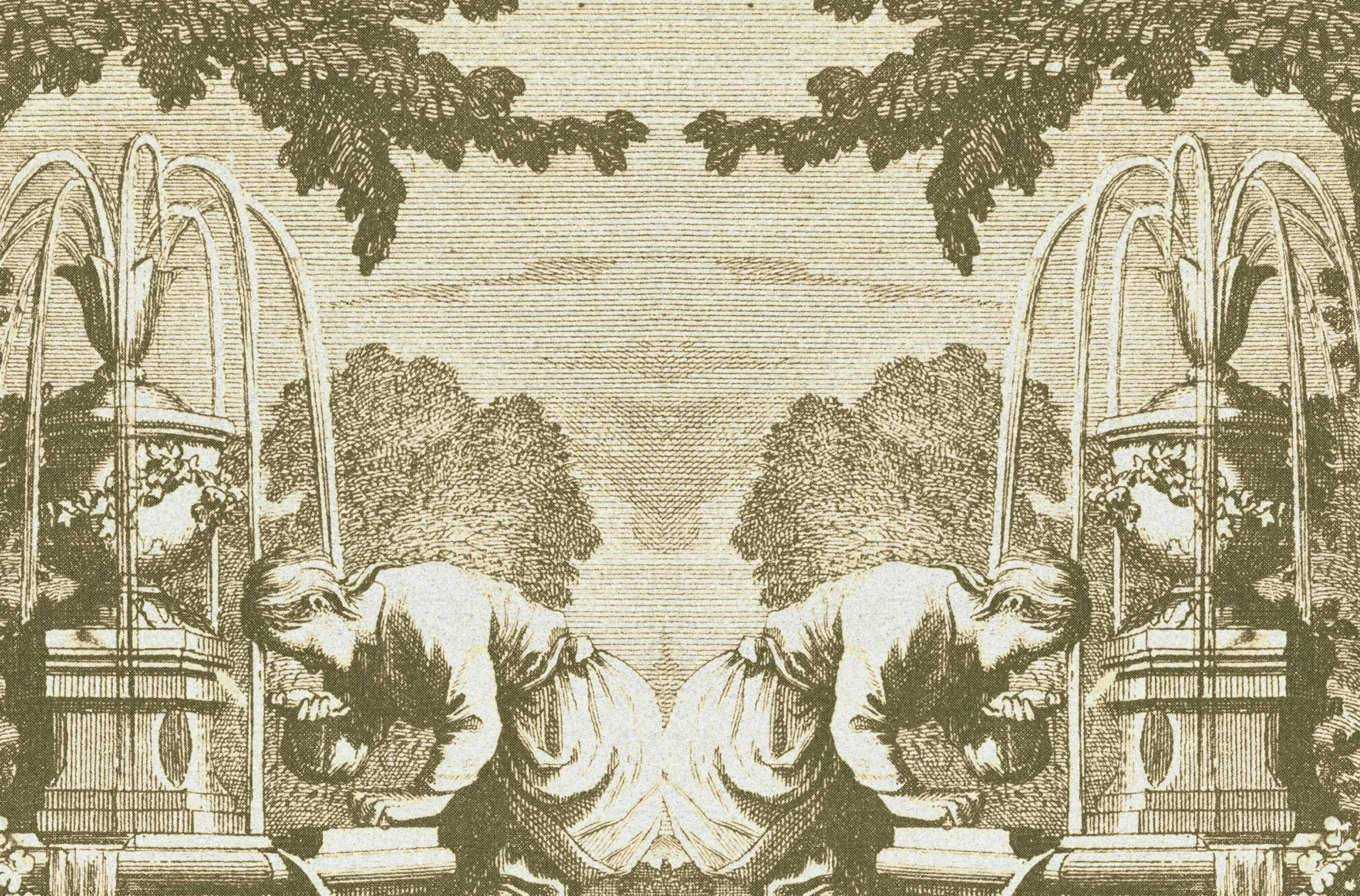 Vintage architectural engraving background