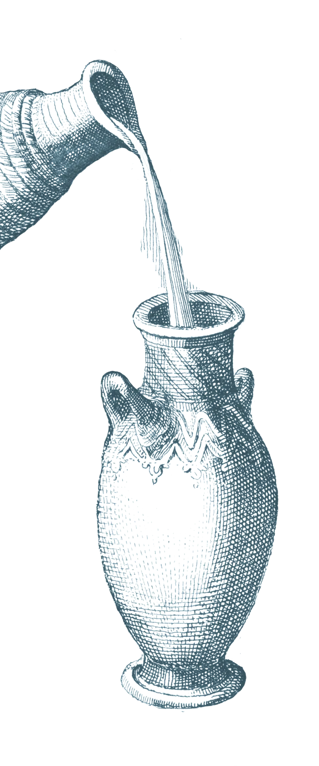 Vintage pouring jars illustration